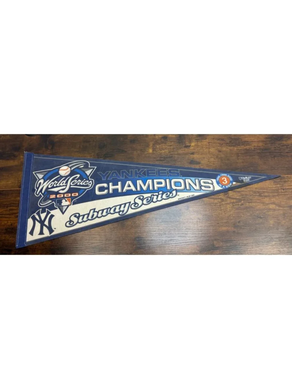 New York Yankees 2000 World Series Champions Subway Series Pennant 29.5 inches